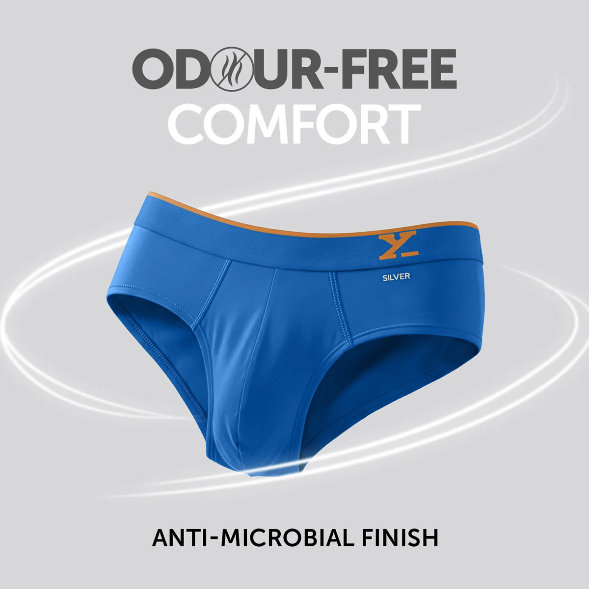 Traq Silver Cotton Briefs Horizon Blue