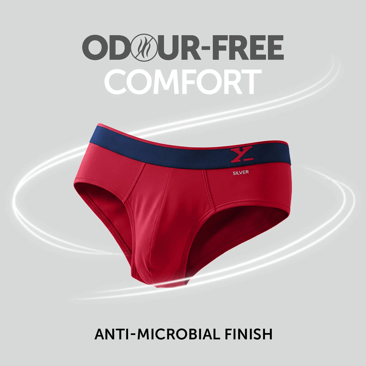 Traq Silver Cotton Briefs Rio Red