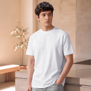 Cotton-Rich Oversized T-shirt - Polar White