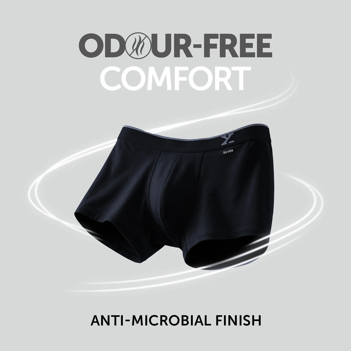Traq Silver Cotton Trunks Black Knight