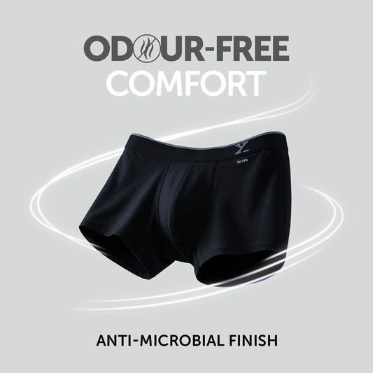 Traq Silver Cotton Trunks Black Knight
