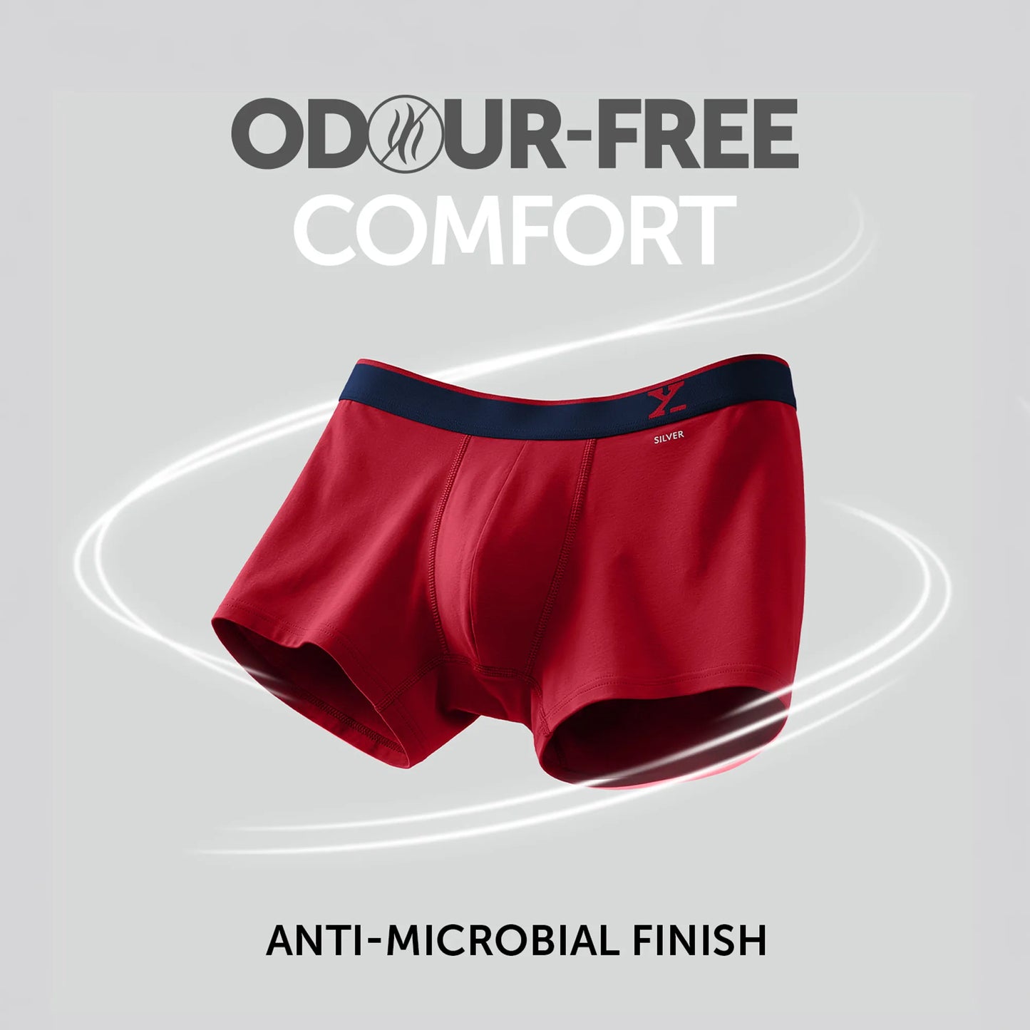 Traq Silver Cotton Trunks Rio Red