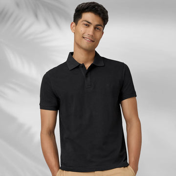 Nova Combed Cotton Polo T-shirts Pitch Black