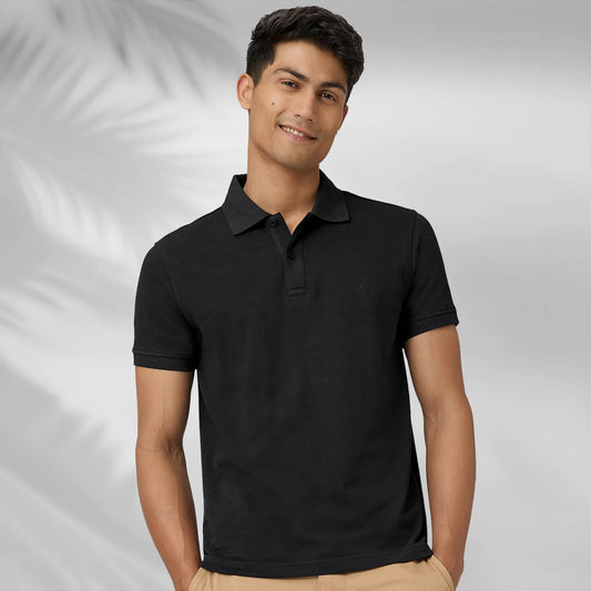 Nova Combed Cotton Polo T-shirts Pitch Black