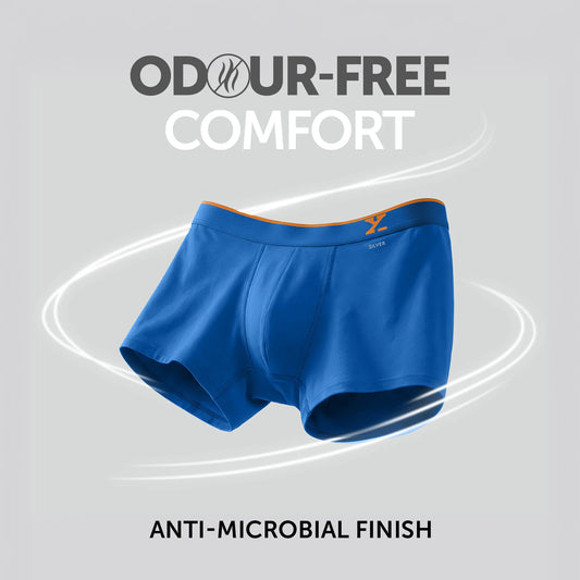 Traq Silver Cotton Trunks Horizon Blue