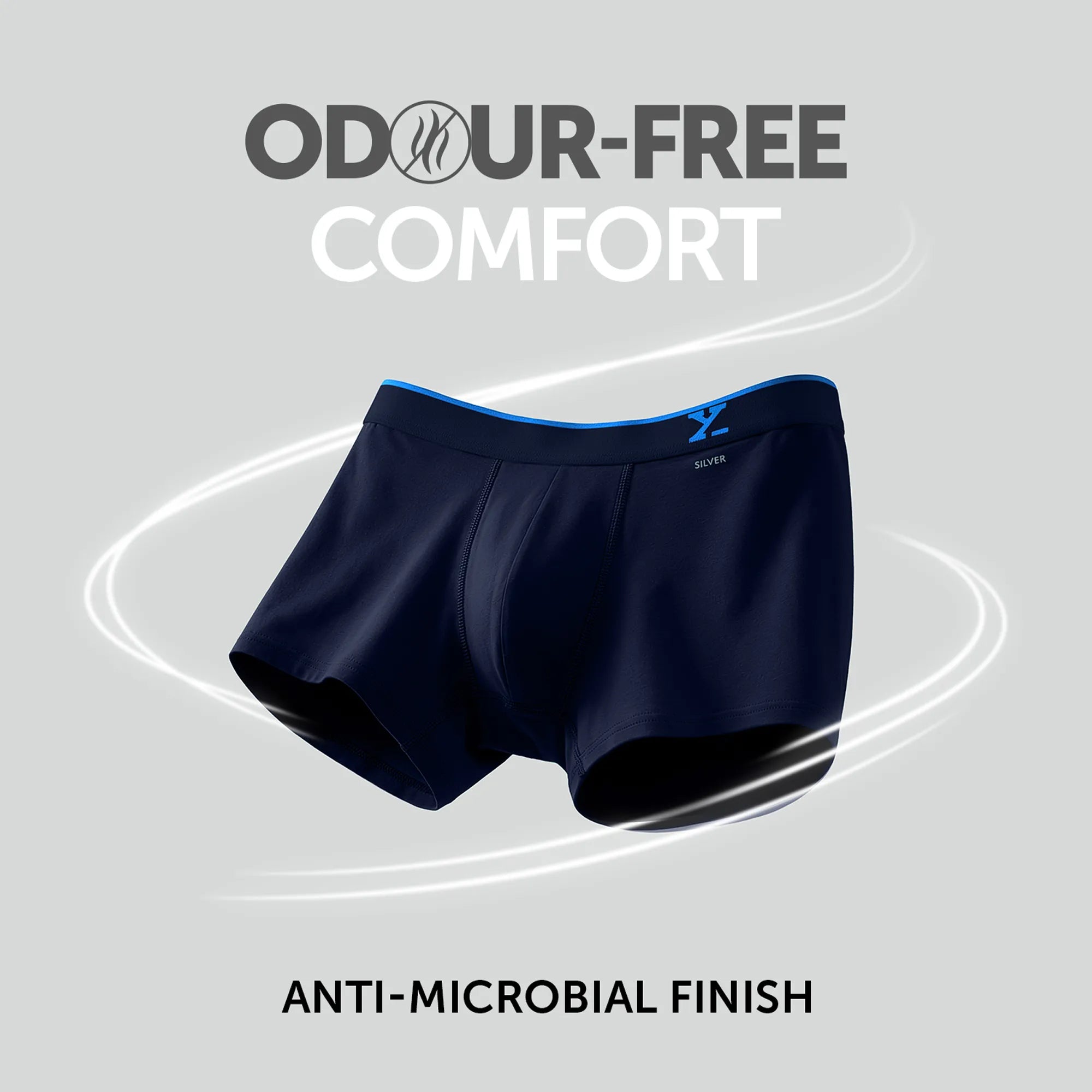 Traq Silver Cotton Trunks Midnight Blue
