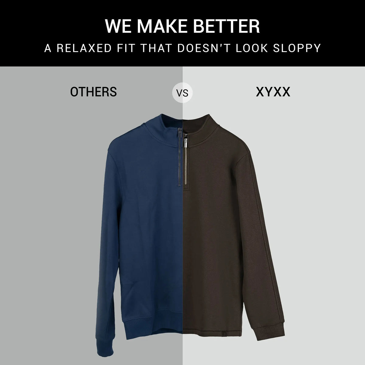 Pulse French Terry Cotton Blend Half Zip Pullover Malt Brown - XYXX Crew