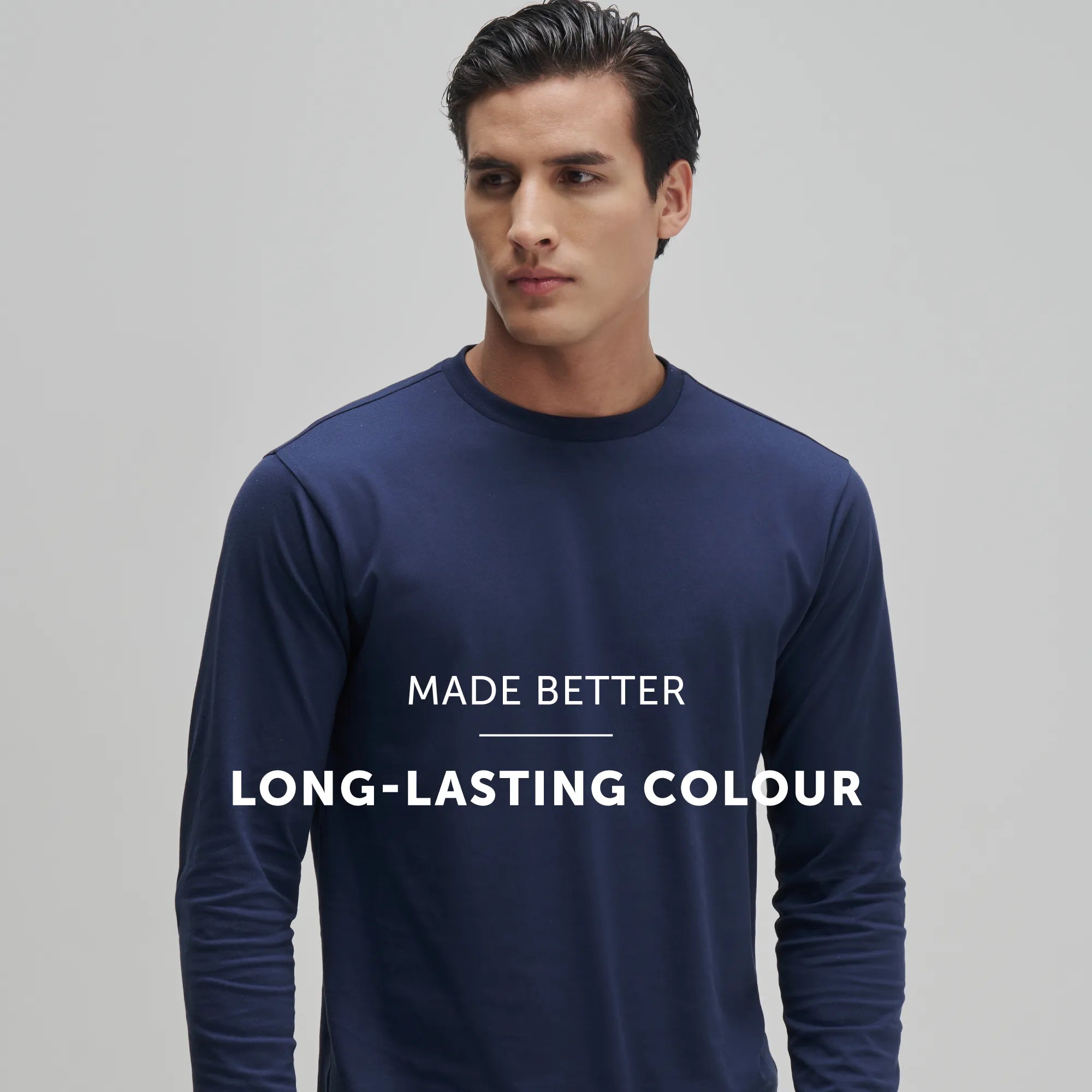 Full Sleeve Crew Neck T-Shirt - Midnight Blue