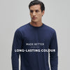 Full Sleeve Crew Neck T-Shirt - Midnight Blue
