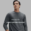 Full Sleeve Crew Neck T-Shirt - Charcoal Grey Melange