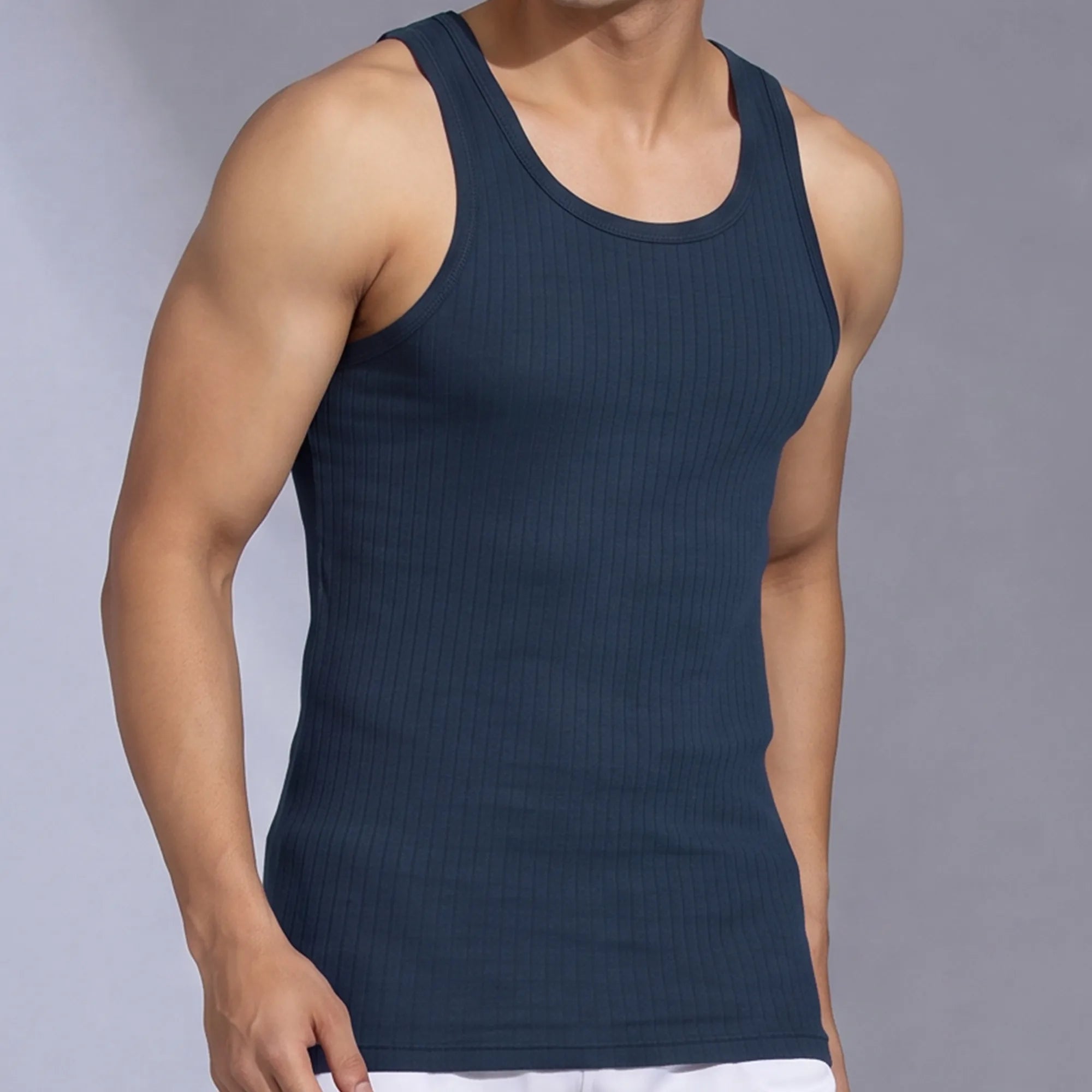 Nova Round Neck Racer Back Vest Midnight Blue