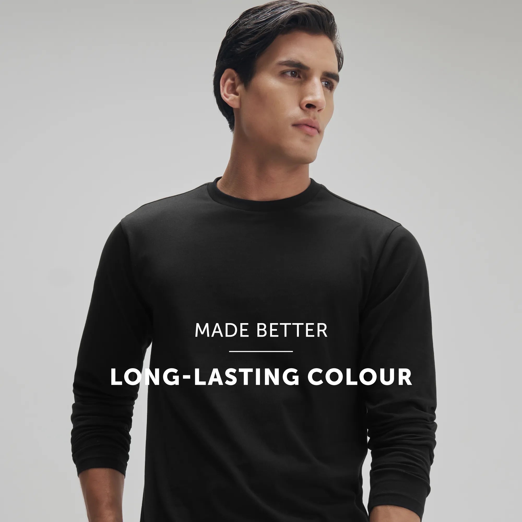 Full Sleeve Crew Neck T-Shirt - Pitch Black