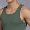 Nova Round Neck Racer Back Vest Olive Green