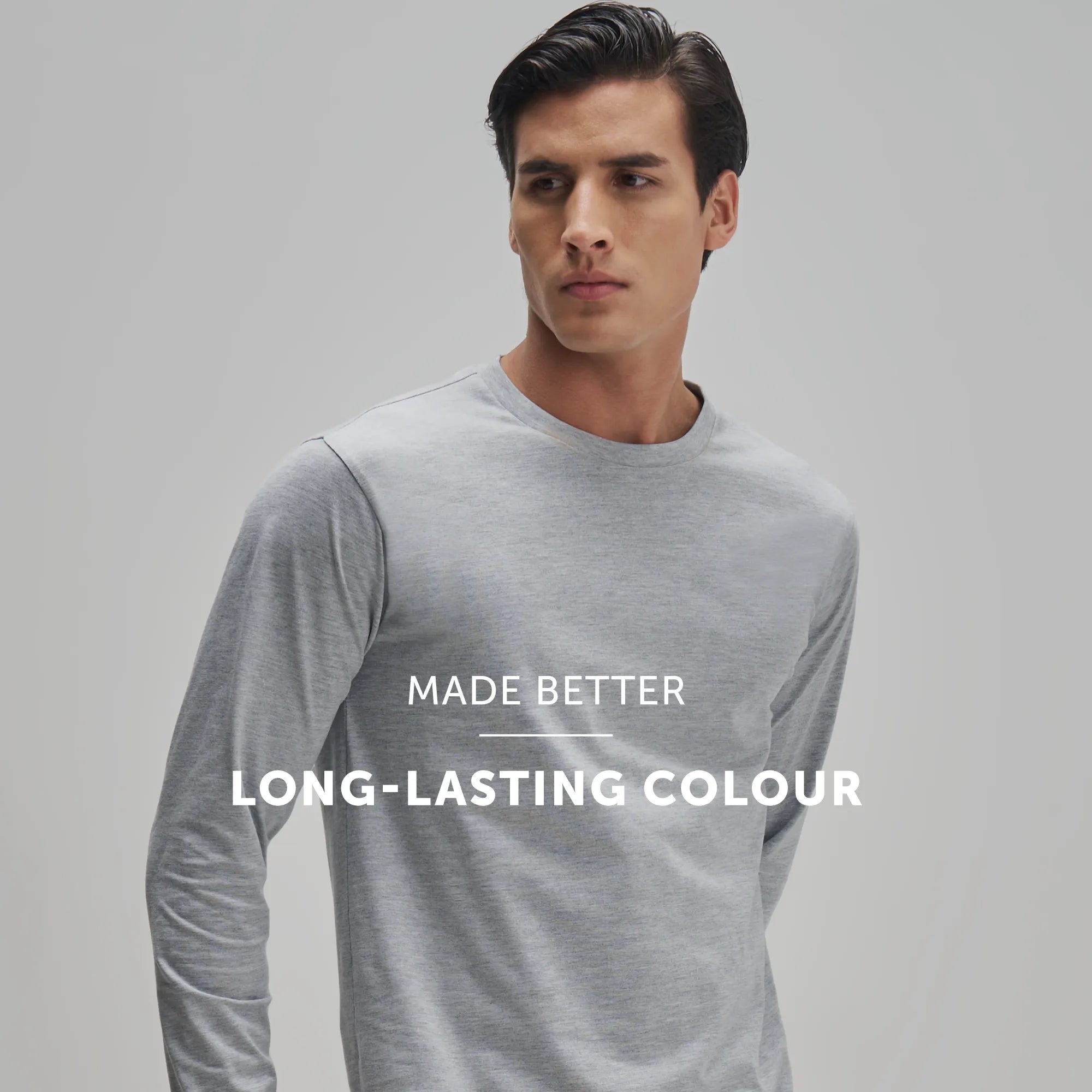 Full Sleeve Crew Neck T-Shirt - Muted Grey Melange