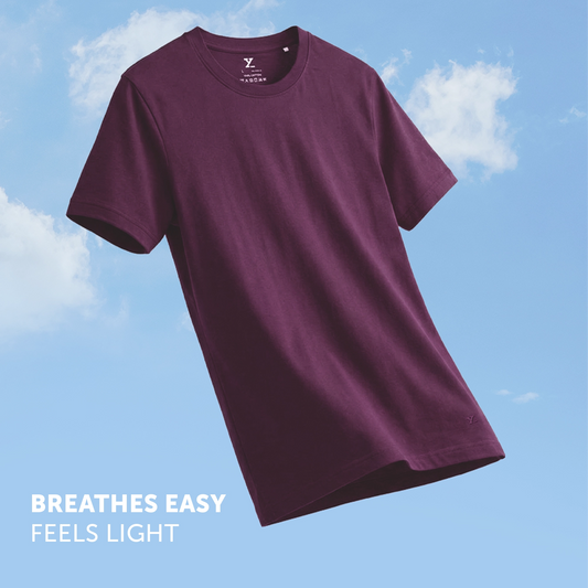 Pace Combed Cotton T-shirts Plum Red