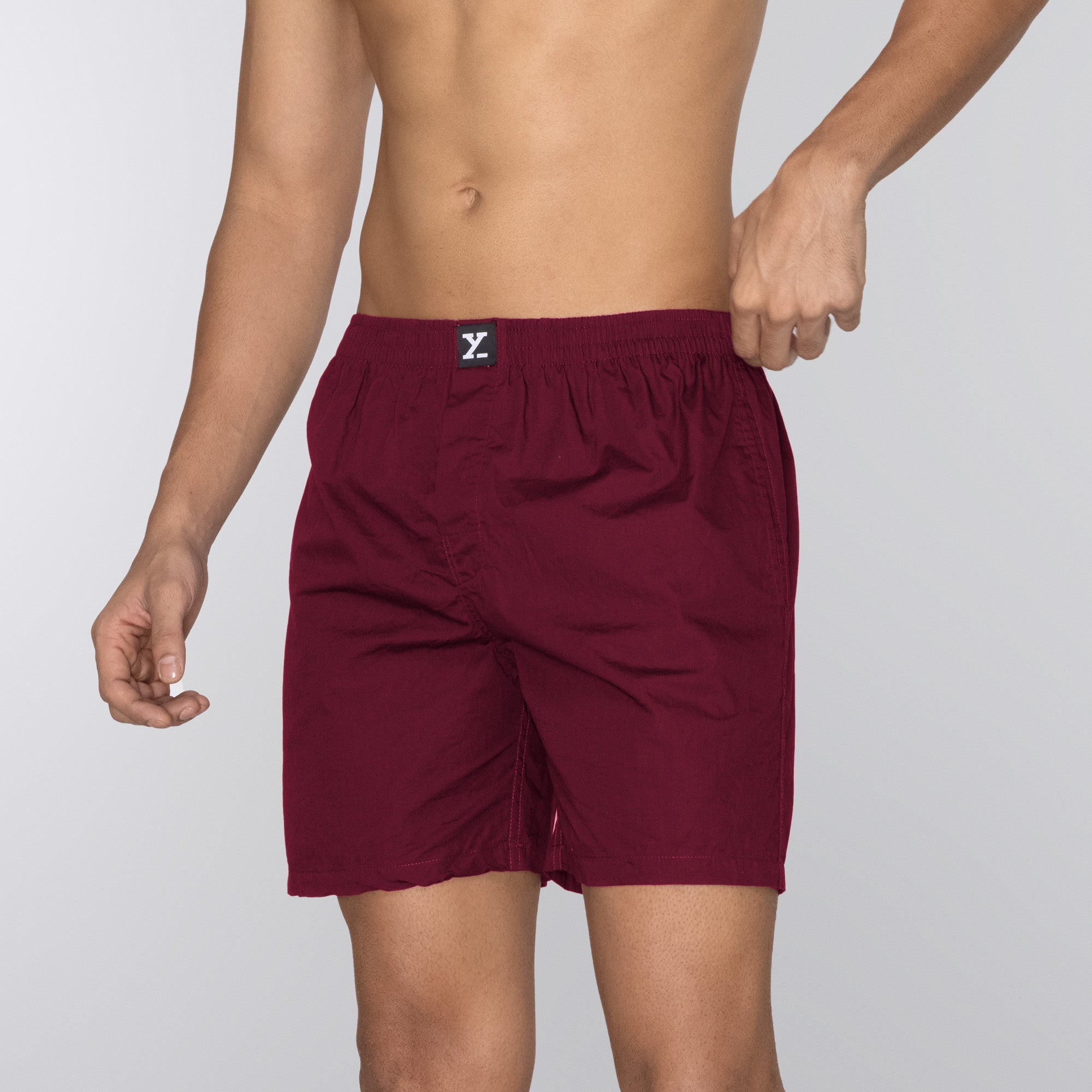 Pace Super Combed Cotton Boxer Shorts For Men Bold Burgundy - XYXX Crew