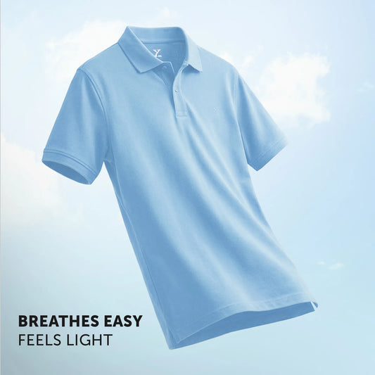 Nova Combed Cotton Polo T-shirts Sky Blue