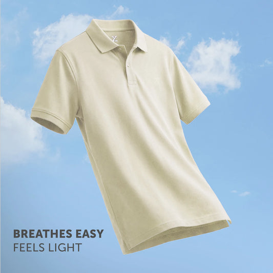 Nova Combed Cotton Polo T-shirts Almond White