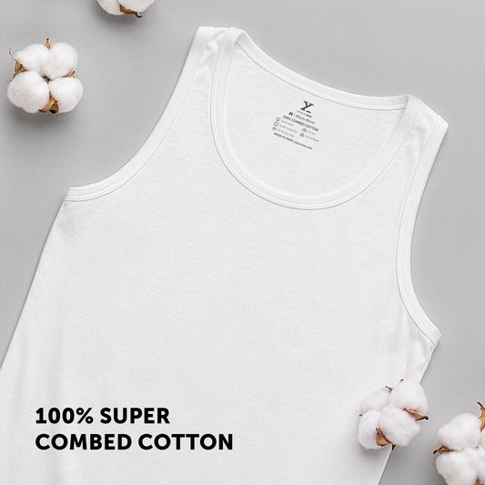 Aero Super-Soft Combed Cotton Vest Polar White