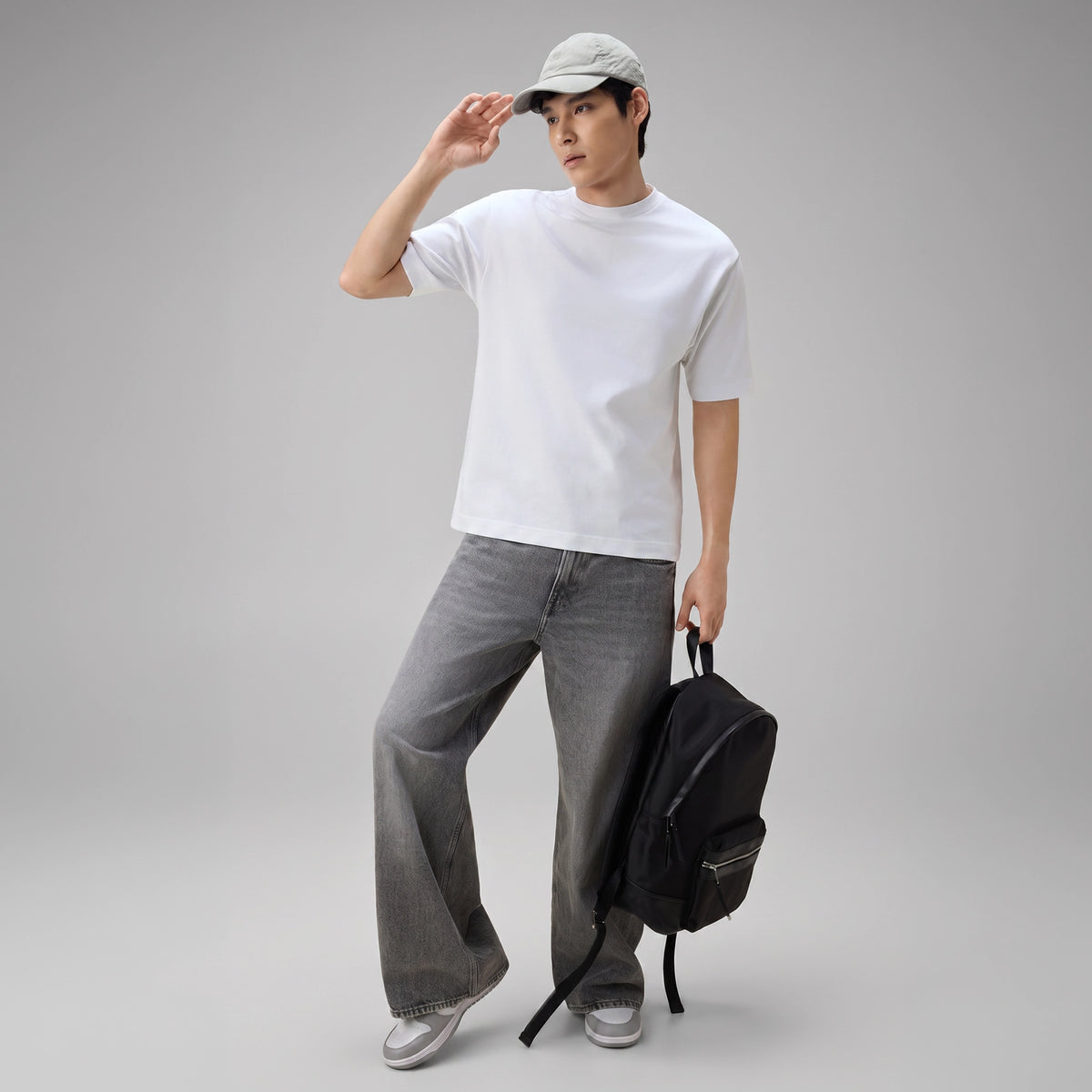 Cotton-Rich Oversized T-shirt - Polar White