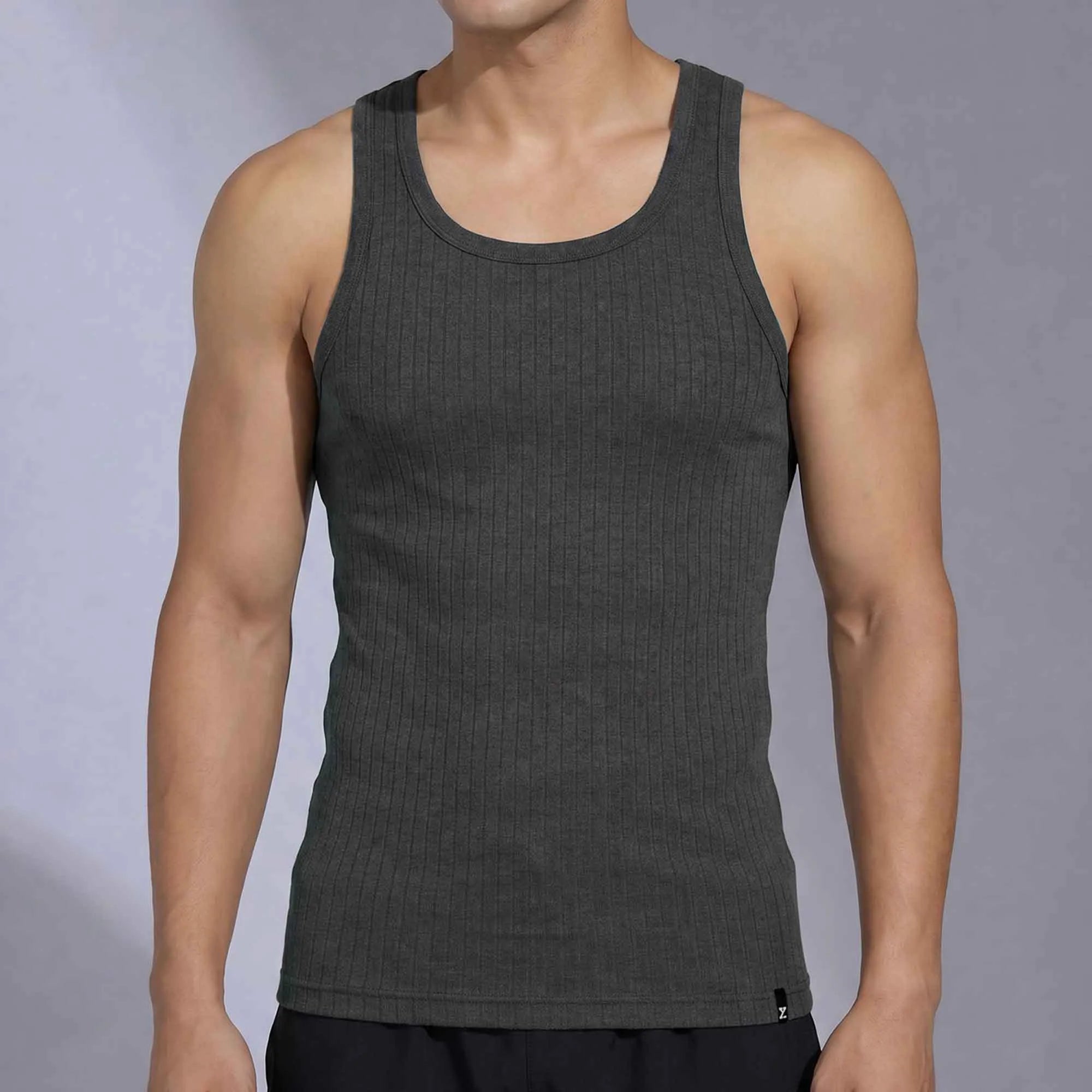 Nova Round Neck Racer Back Vest Graphite Grey