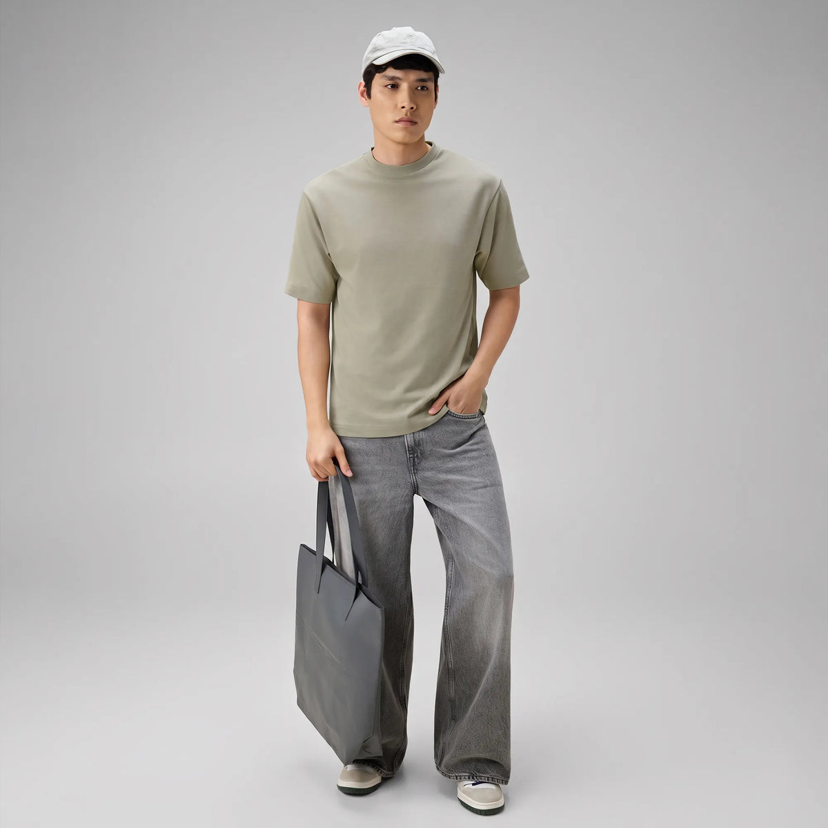 Cotton-Rich Oversized T-shirt - Cascade Grey