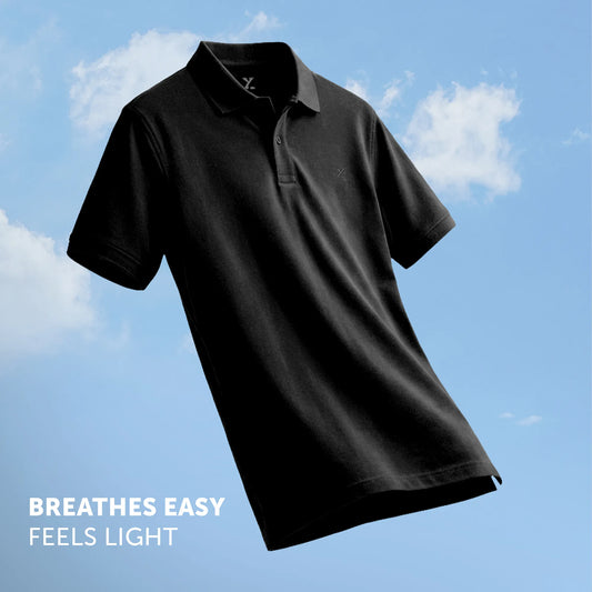 Nova Combed Cotton Polo T-shirts Pitch Black