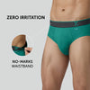 Traq Silver Cotton Briefs Aqua Green