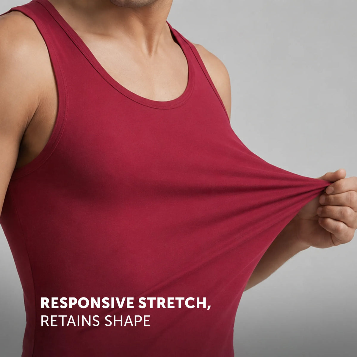 Ace Modal-Cotton Vest Bold Burgundy