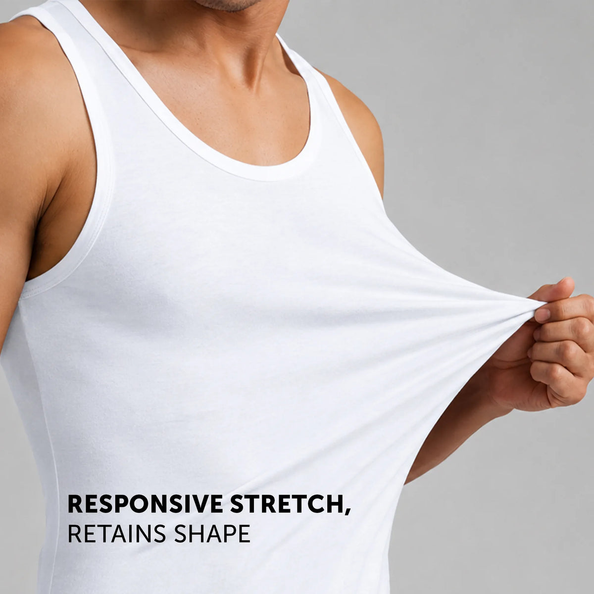 Ace Modal-Cotton Round Neck Vests Polar White Regular Fit