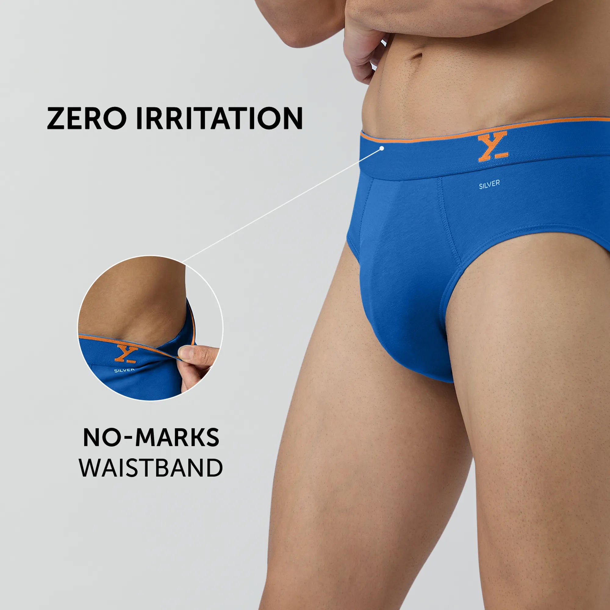 Traq Silver Cotton Briefs Horizon Blue