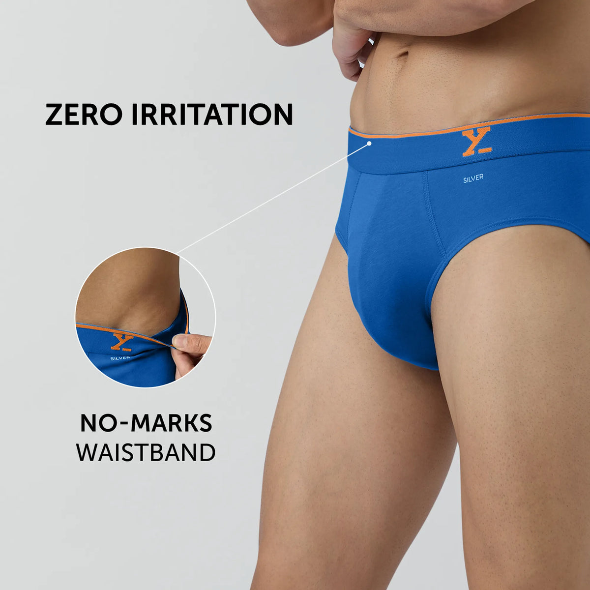 Traq Silver Cotton Briefs Horizon Blue