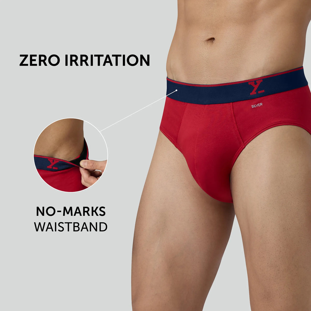 Traq Silver Cotton Briefs Rio Red