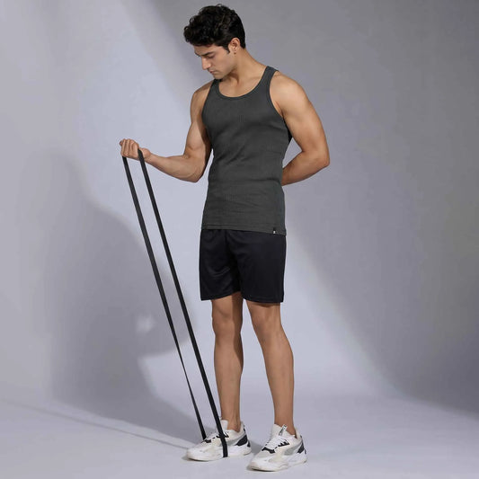 Nova Round Neck Racer Back Vest Graphite Grey