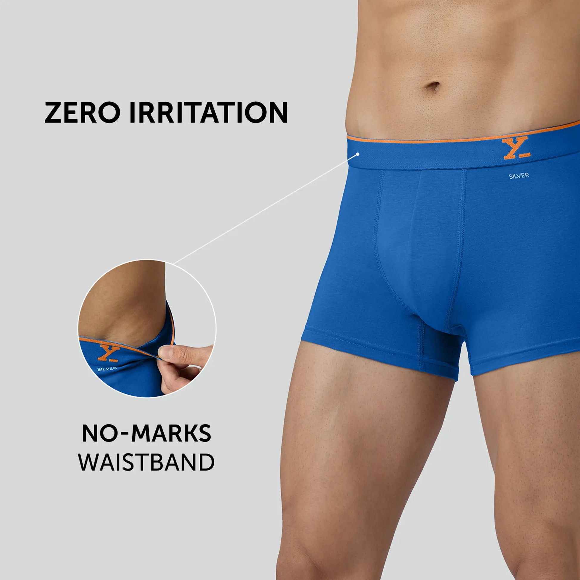 Traq Silver Cotton Trunks Horizon Blue