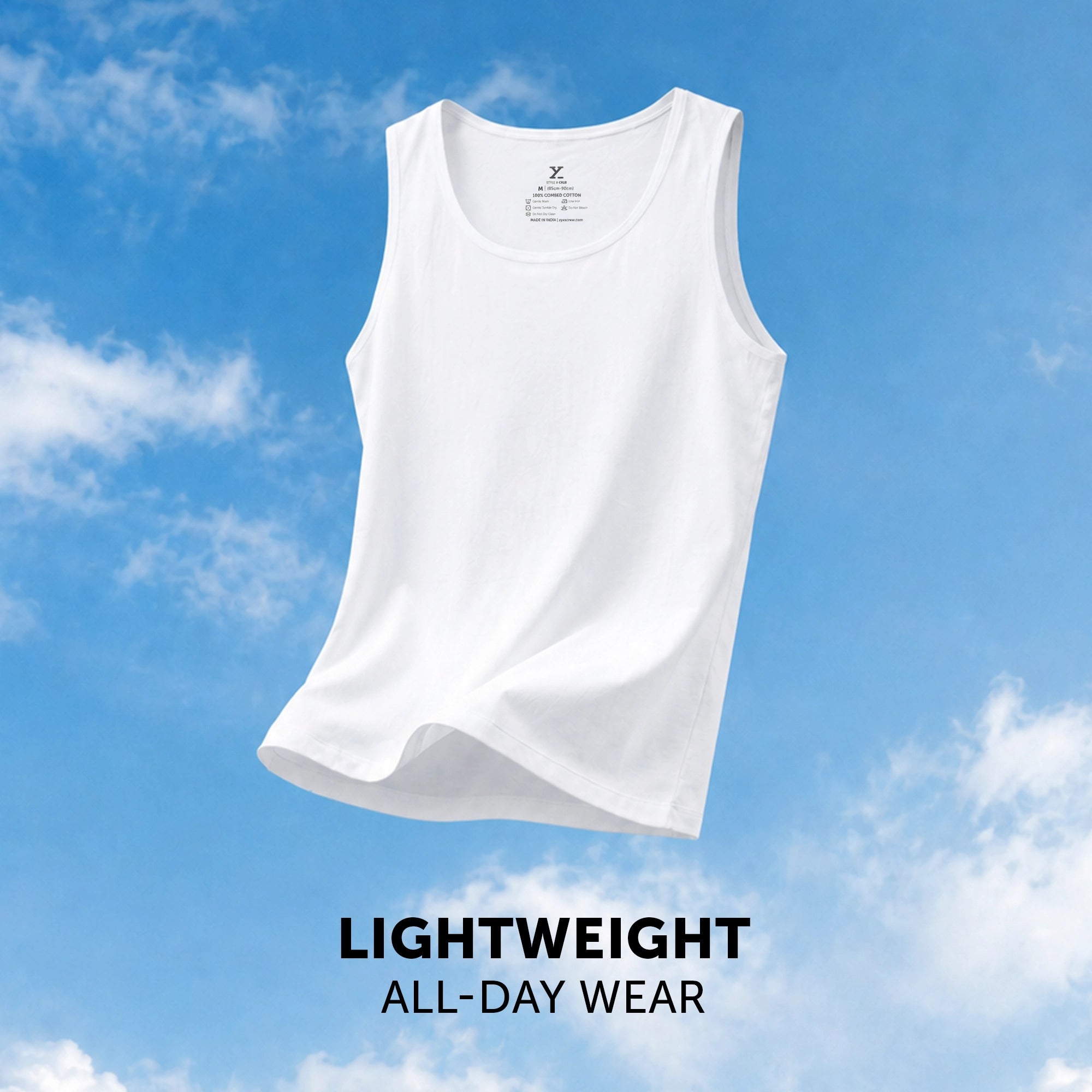 Aero Super-Soft Combed Cotton Vest Polar White