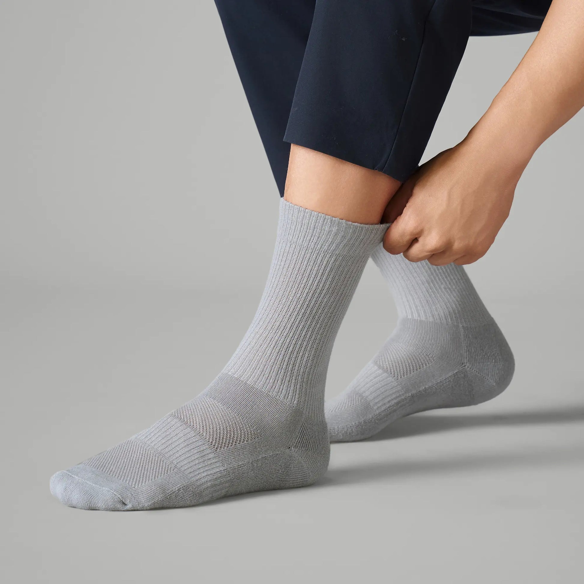Crew-Length Socks - Cement Grey
