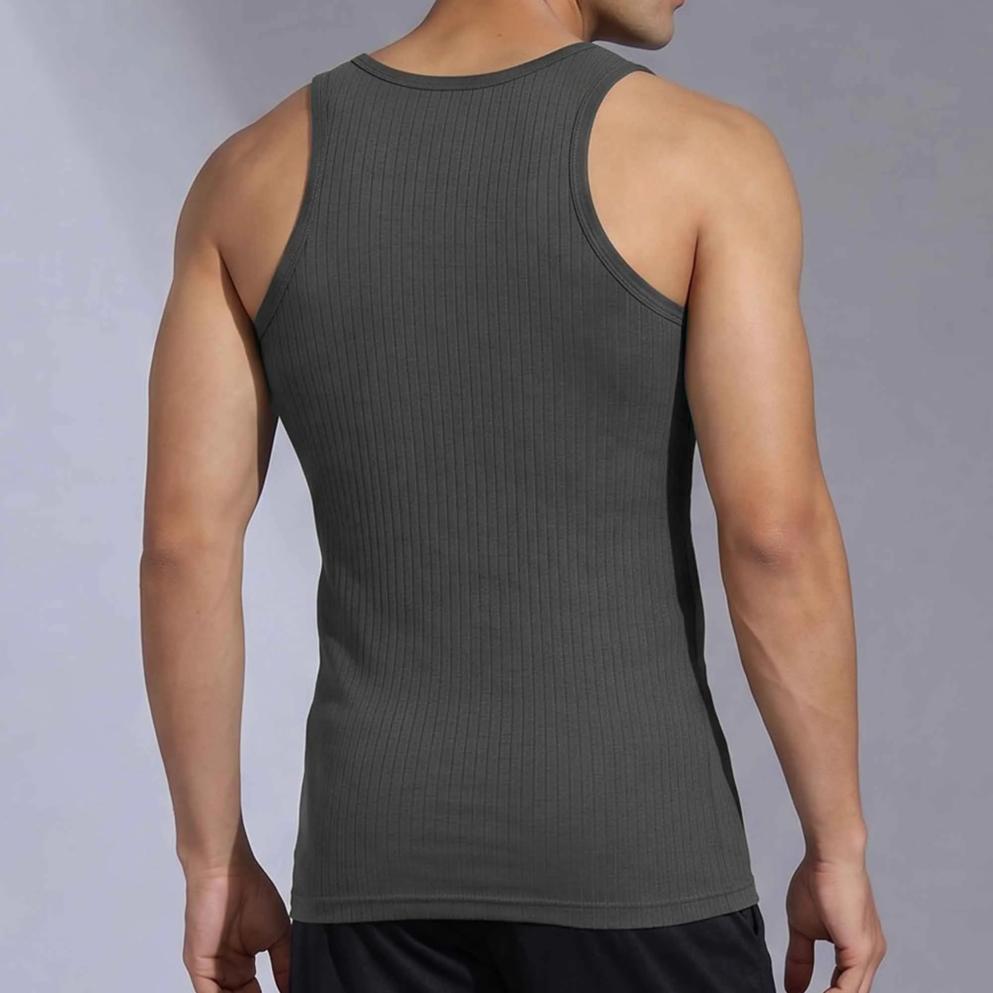 Nova Round Neck Racer Back Vest Graphite Grey