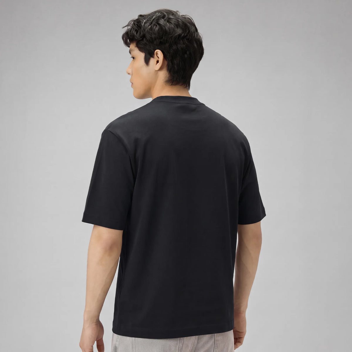 Cotton-Rich Oversized T-shirt - Pitch Black