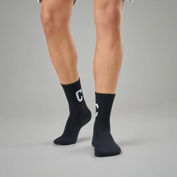 Crew Calf Length Socks - Ink Black