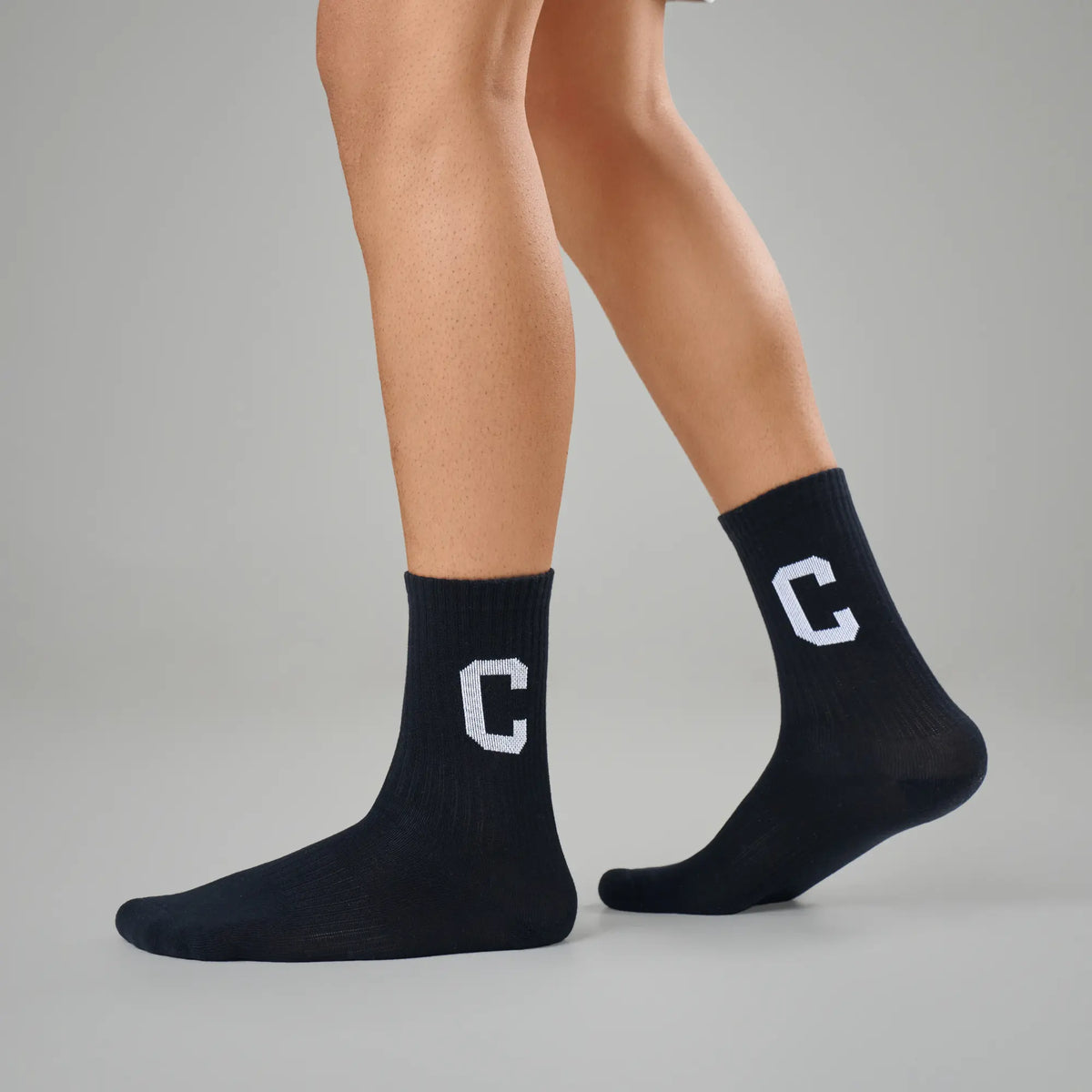 Crew Calf Length Socks - Ink Black