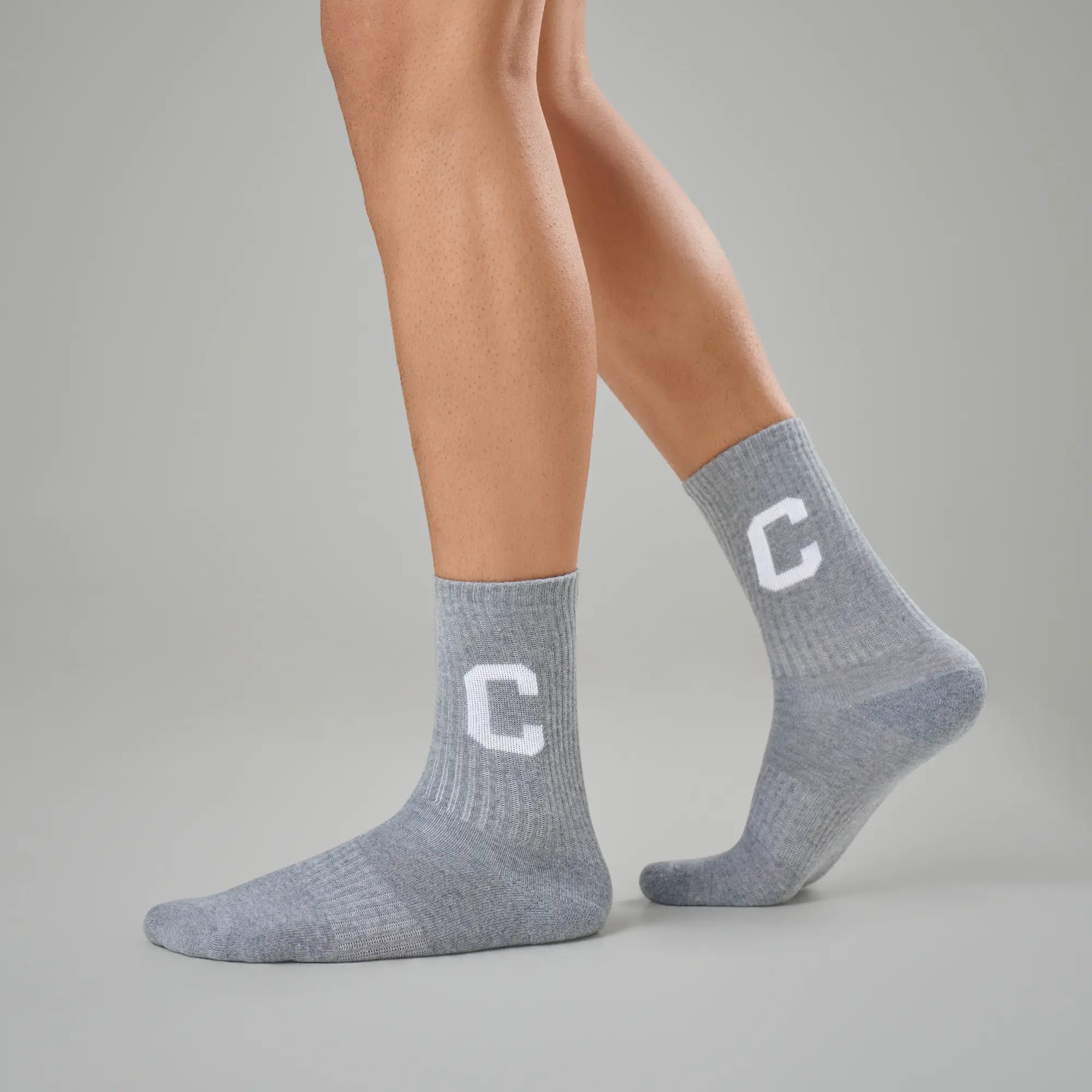 Crew Calf Length Socks - Concrete Grey