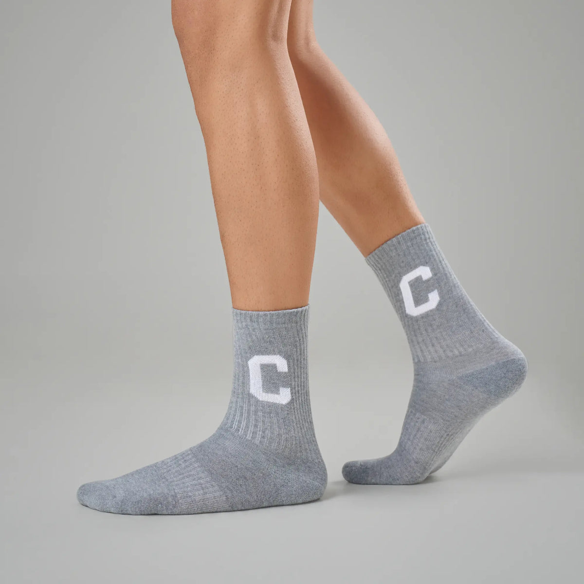 Crew Calf Length Socks - Concrete Grey