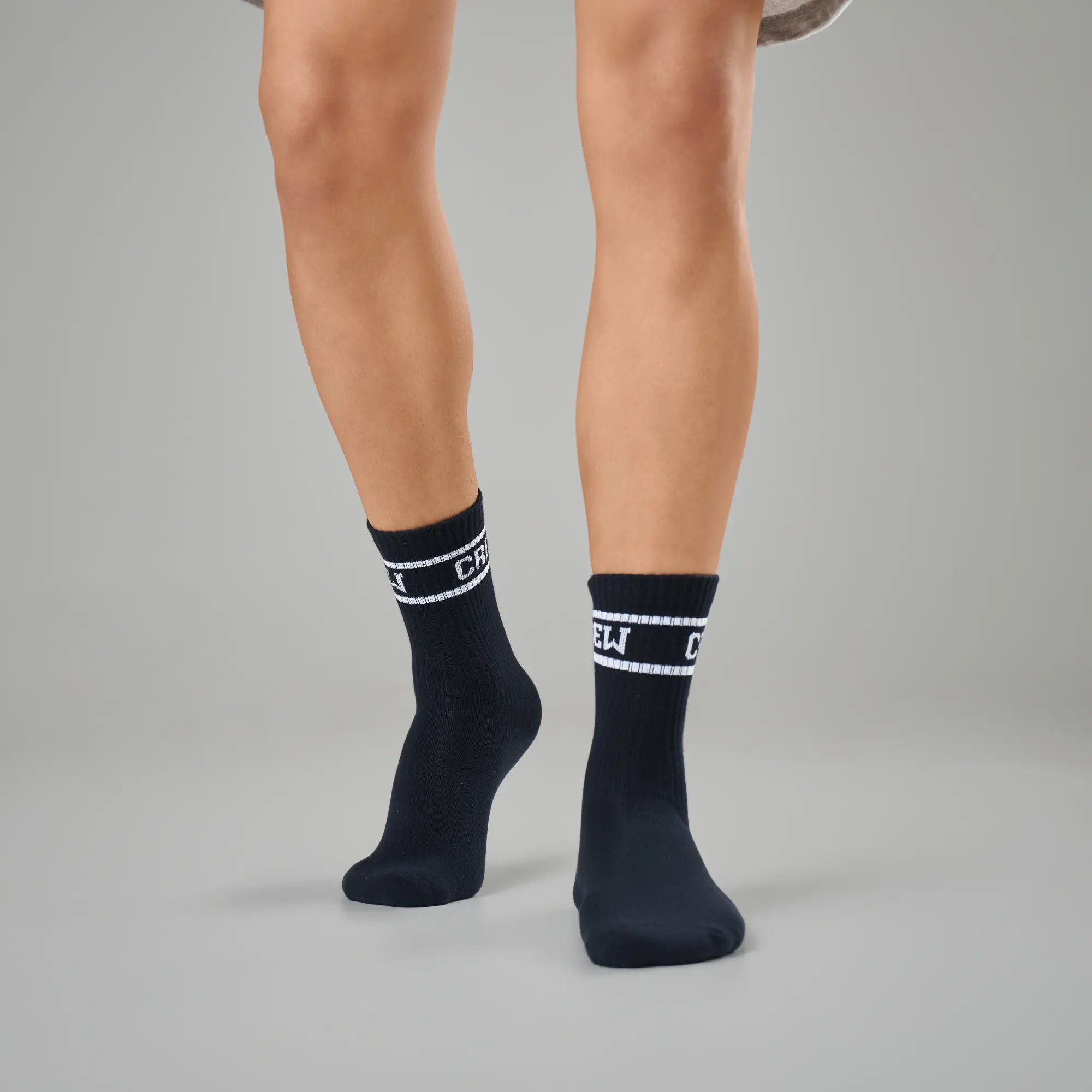 Crew Calf Length Socks - Ink Black
