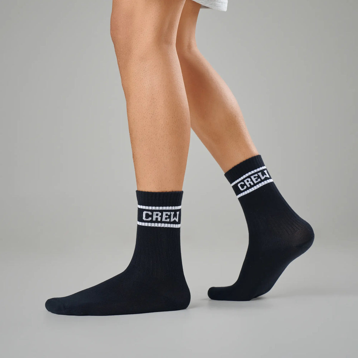 Crew Calf Length Socks - Ink Black