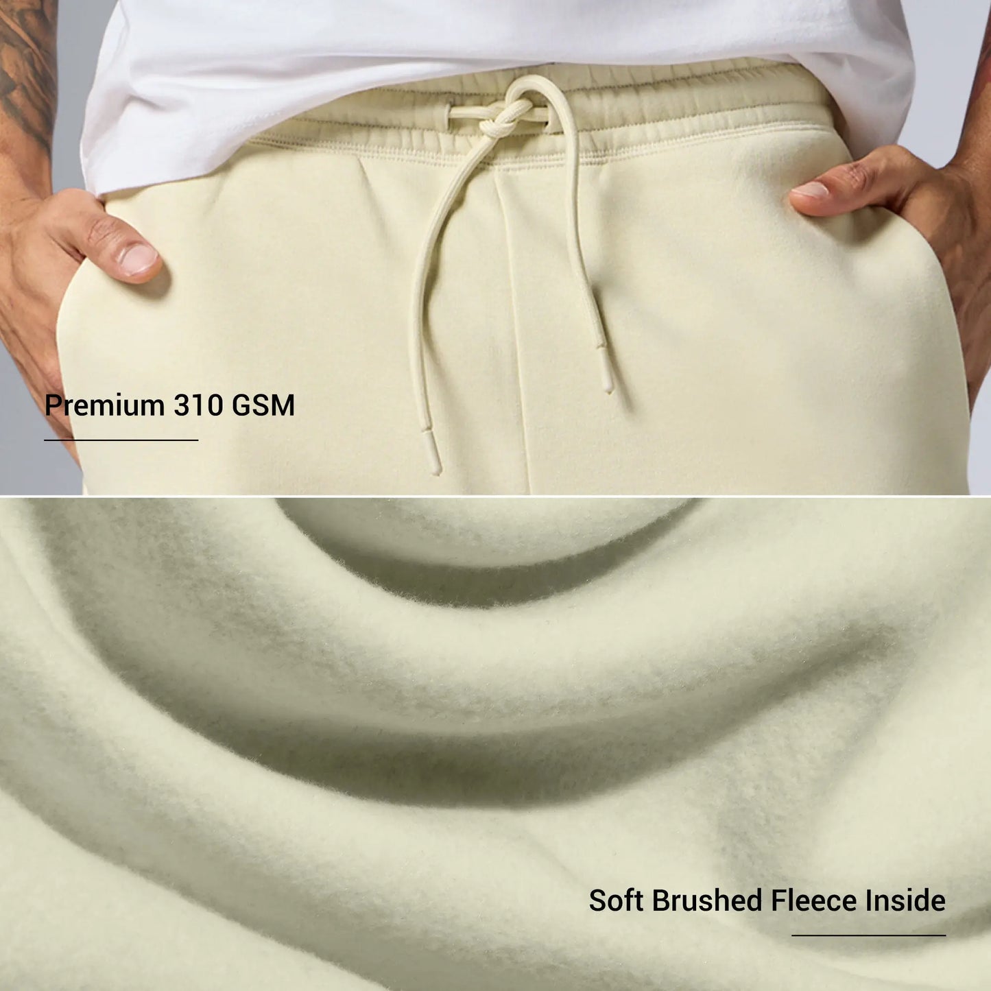 Pulse French Terry Cotton Blend Sweatpants Almond White - XYXX Crew
