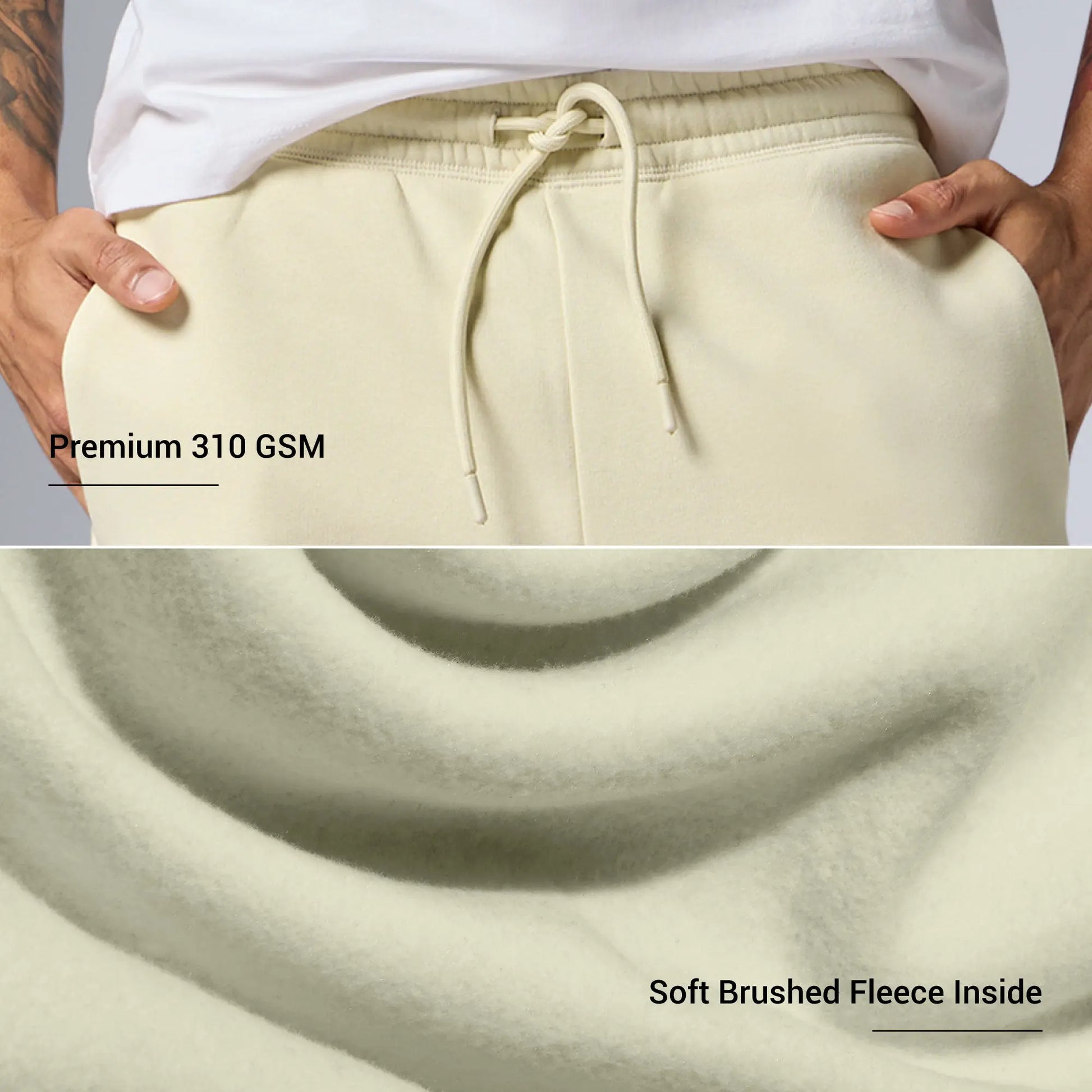 Pulse French Terry Cotton Blend Sweatpants Almond White - XYXX Crew