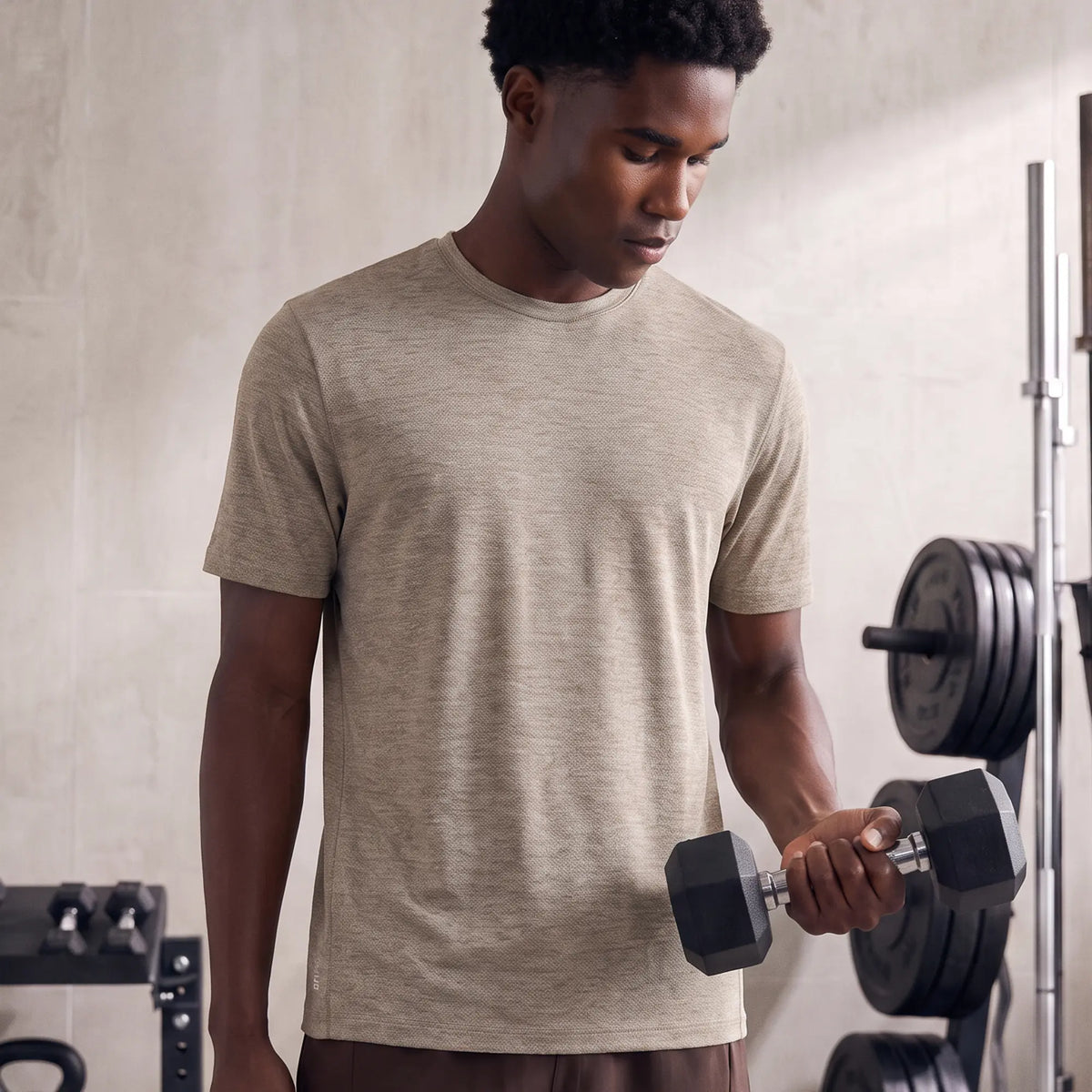 CoolMax Active T-shirt - Smokey Beige Melange