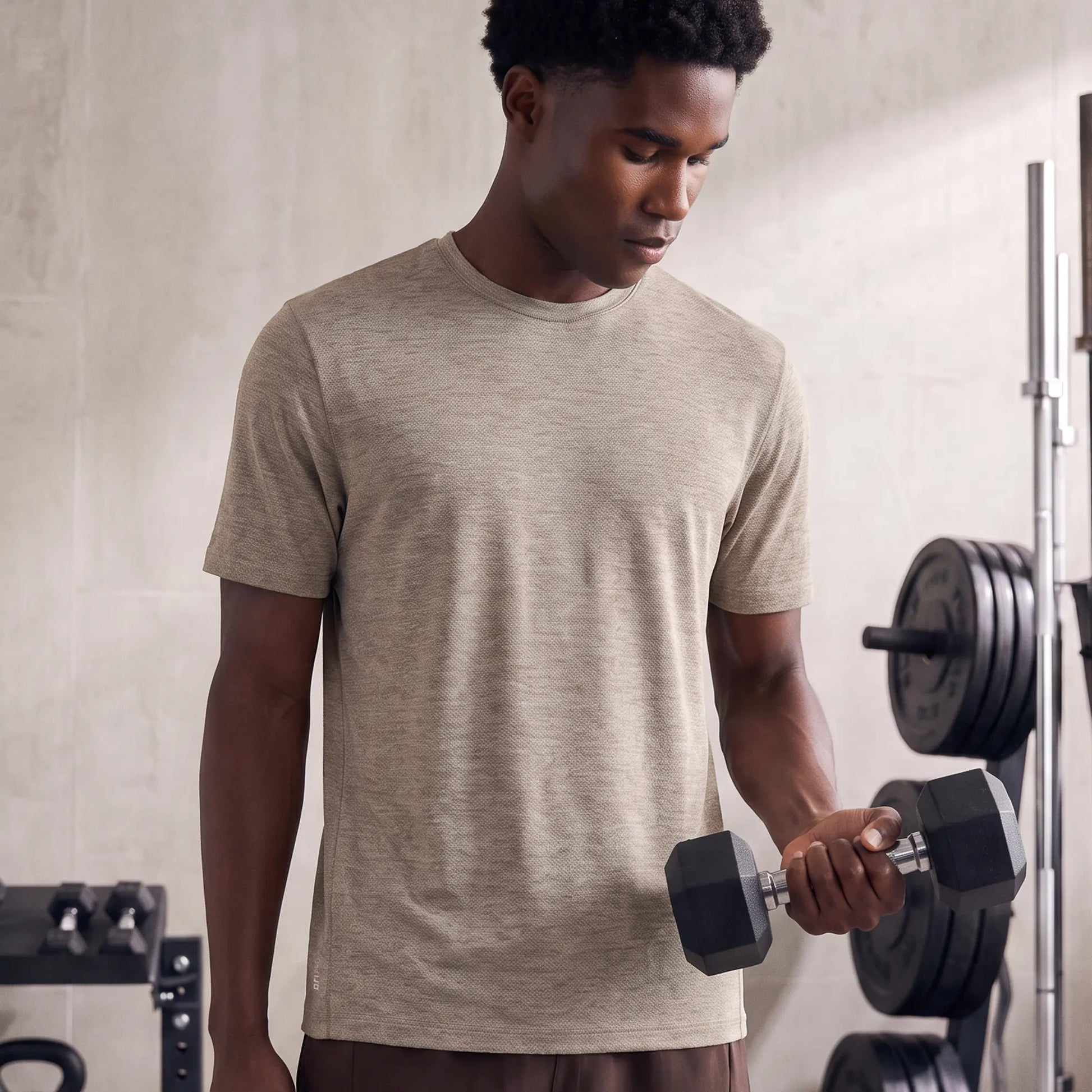 CoolMax Active T-shirt - Smokey Beige Melange
