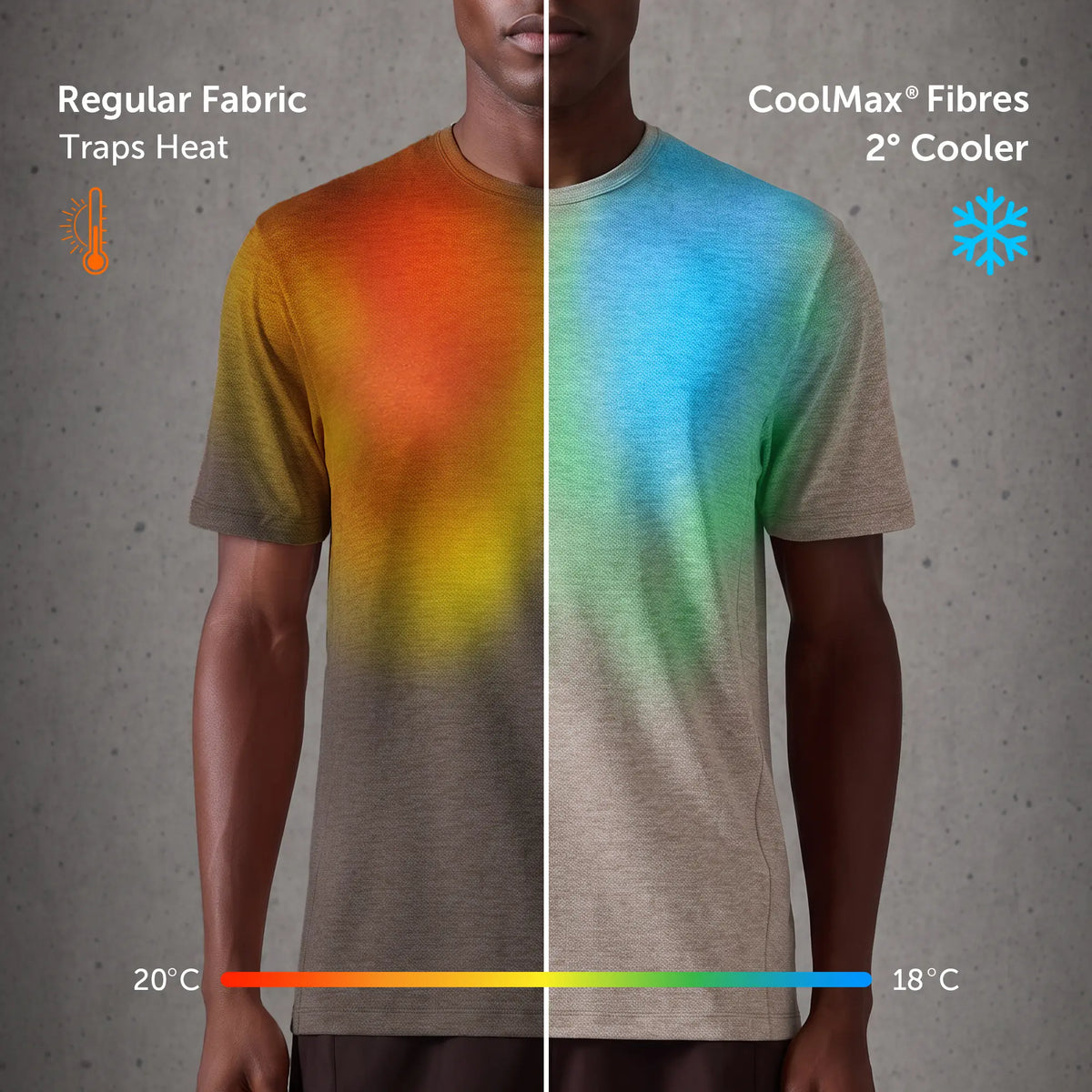 CoolMax Active T-shirt - Smokey Beige Melange